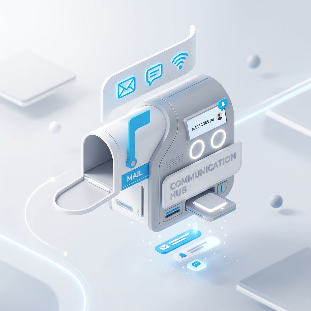 3D rendering of communication hub mailbox